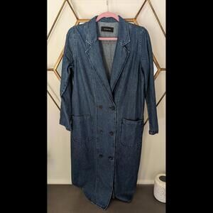 JW Signature Vintage Double Breasted Denim Trench Coat, size S
